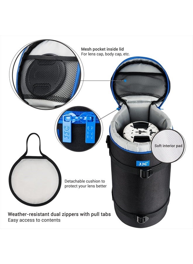JJC Extra Large Thick Camera Lens Pouch Case for Nikon 180-600mm/600mm F6.3 for Sony 200-600mm Zoom Lens with Reversed Lens Hood & Teleconverte, Camera Lens Carry Bag Fits Lenses Below 5.5x14.6"(D x L) - Image 5