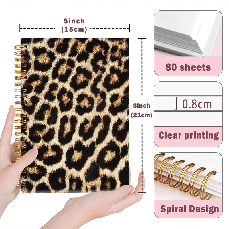Lacama Leopard Print Gifts for Women Cheetah Print Gifts Notebook Journal, Cheetah Prints Journal Hardcover Spiral Notebook, Leopard Prints School Office Supplies 160 Pages A5 - Image 5