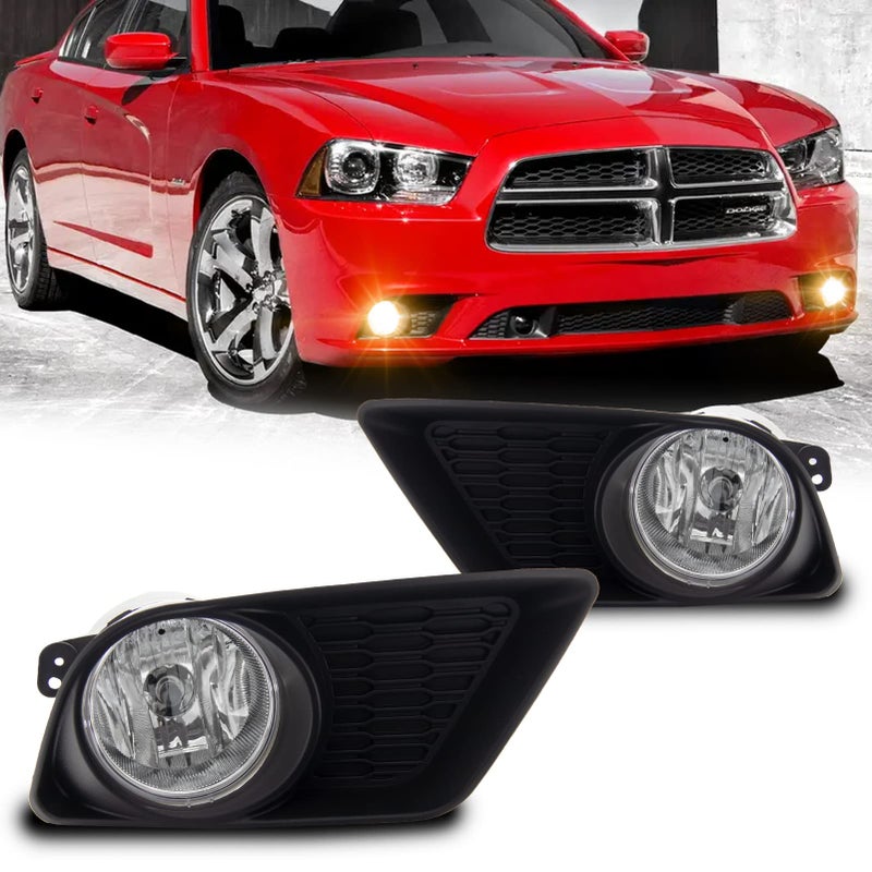 WEZEMLIGHT Fog Light Assembly Replacement For 20112014 Dodge Charger With H8 12V 35W Halogen BulbsClear Lens