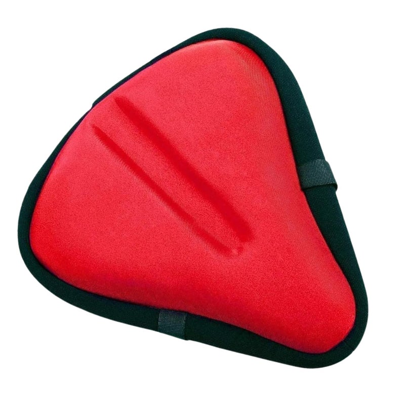 Bikeroo Comfort Bike Seat Cushion - Red Wide Padded Gel Cover for Exercise, Mountain & Road Bikes, Universal Fit for Peloton & Stationary Bikes - Image 1
