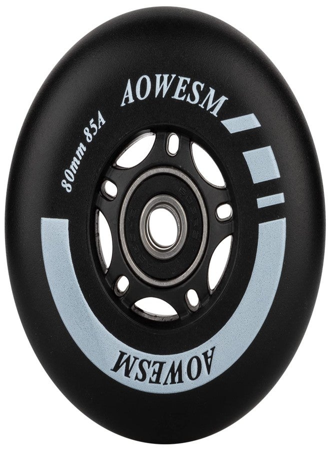 AOWESM Inline Skate Wheels 85A Gripper Asphalt Outdoor Inline Roller Hockey Replacement Wheels with Bearings ABEC-9 (4-Pack) (Red, 76mm) - Image 3
