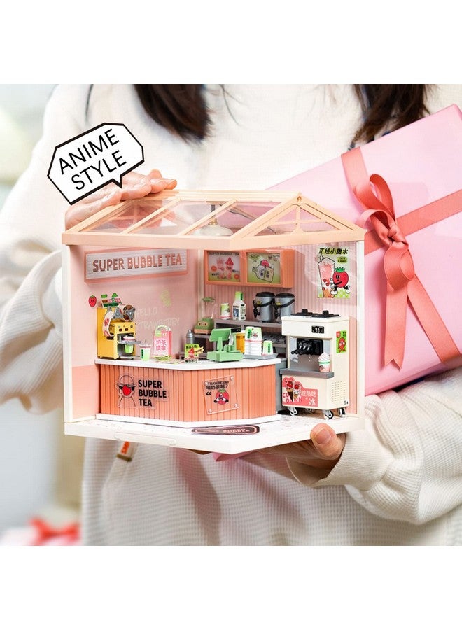 Rolife Rolife LED Building Blocks for Adults,1:24 Toy Building Sets,Model Building Kits for Kids Ages 8-12-15,DIY Miniature Dollhouse Kits for Adults,Hobbies for Women Men (4.Double Joy Bubble Tea) - Image 5