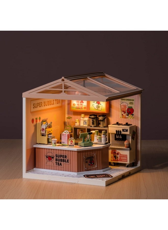 Rolife Rolife LED Building Blocks for Adults,1:24 Toy Building Sets,Model Building Kits for Kids Ages 8-12-15,DIY Miniature Dollhouse Kits for Adults,Hobbies for Women Men (4.Double Joy Bubble Tea) - Image 2