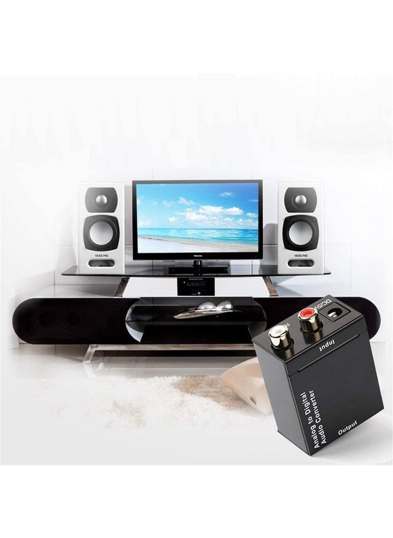 Meetion - Analog R/L Rca Jack to Digital Optical Fiber SPDIF Coaxial Audio Converter Input 5V DC 2A - Image 1
