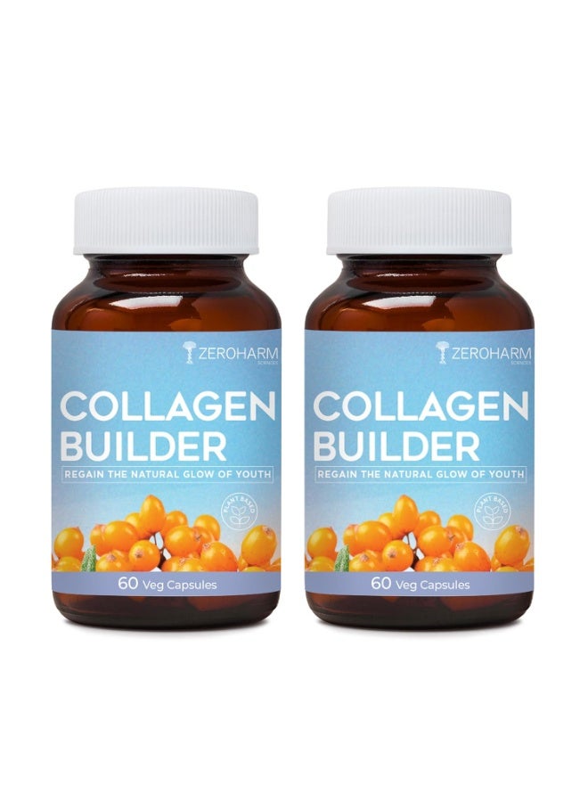 ZEROHARM Collagen Builder with Seabuckthorn, Vitamin C, Panax Ginseng & Biotin | Veg Collagen for Skin, Hair, & Joints | Plant-based Supplement for Youthful Skin | 120 Capsules - Image 1