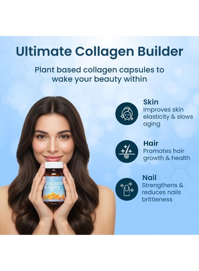 ZEROHARM Collagen Builder with Seabuckthorn, Vitamin C, Panax Ginseng & Biotin | Veg Collagen for Skin, Hair, & Joints | Plant-based Supplement for Youthful Skin | 120 Capsules - Image 4