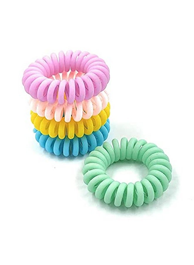 APSAMBR-5pcs Elegant Matte Multi-Colour Small Spiral Hair Rubber Band Ponytail Holder For Girls And Women. - Image 3