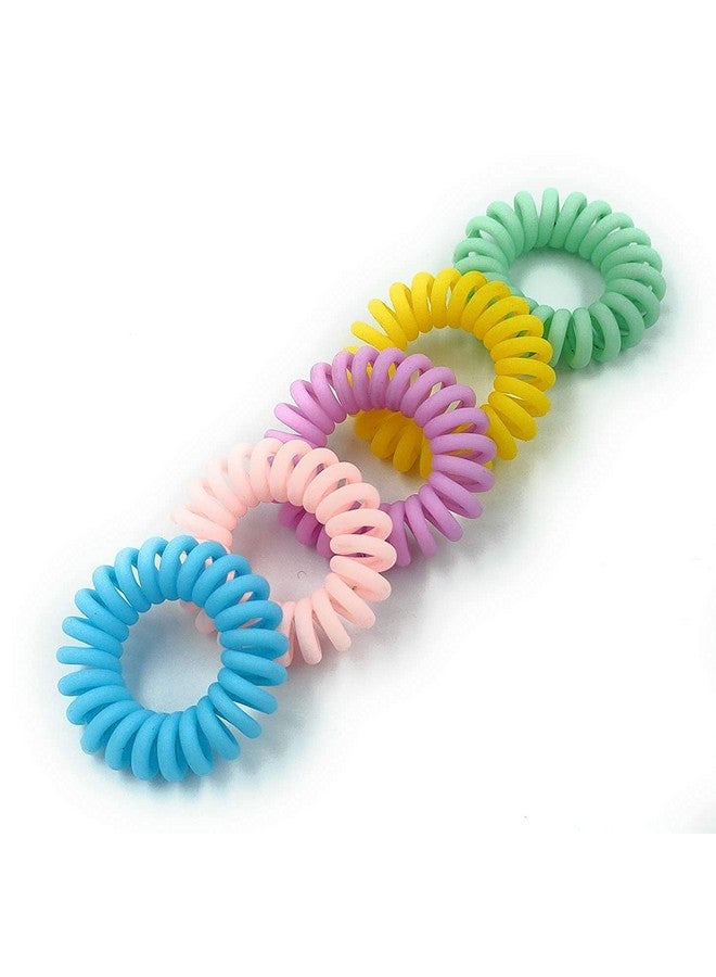 APSAMBR-5pcs Elegant Matte Multi-Colour Small Spiral Hair Rubber Band Ponytail Holder For Girls And Women. - Image 2