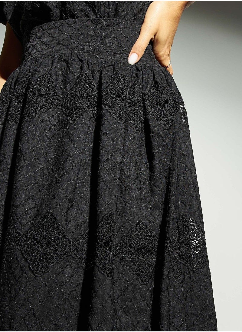 2Xtremz - 2Xtremz Lace Detail Skirt with Semi-Elasticated Waistband - Image 1