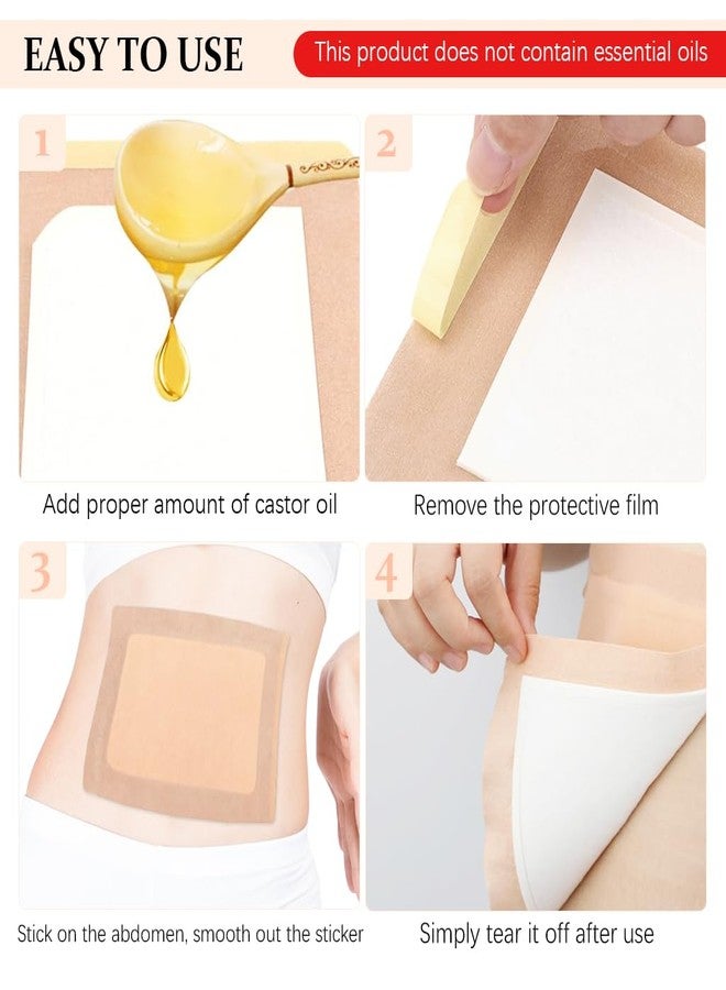 HANNEA® 10Pcs Castor Oil Patches, Self Adhesive Castor Oil Pack Wrap Organic Cotton, Castor Oil Wrap Pads for Liver, Anti Leakage, No Wash (Oil Not Included) - Image 3
