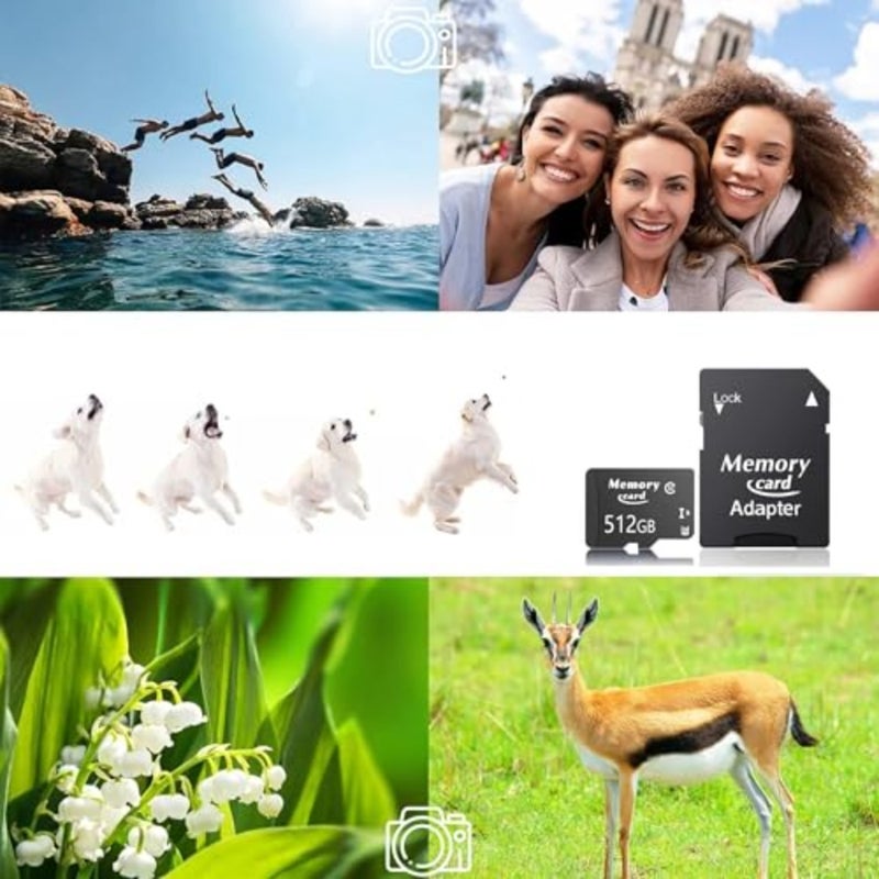 MicroSDXC card for camera/phone/tachograph/tablet/drones, 512GB, black, high-speed Class10 U3 with adapter - Image 3