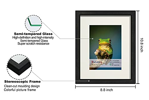 VIOLABBEY 8x10 Picture Frames Black Set of 4, Fits 5x7 Pictures with Mat or 8x10 Photos without Mat, Photo Frame with Real Glass, Vertical or Horizontal for Wall and Tabletop Display - Image 3