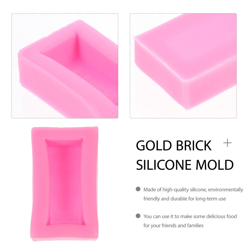 Pink Silicone Gold Bar Chocolate Mold 2 Piece Set For Candy Making And Cake Decorating - Image 4