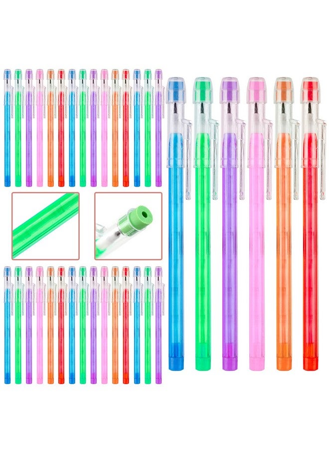 Kolewo4ever 36Pcs Hb Translucent Pencil Multipoint Pencil Multicolor Non- Sharpening Stackable Pencils Pop Up Plastic Pencil With Eraser Top For Kids, Students, Teachers, Office Staff - Image 1