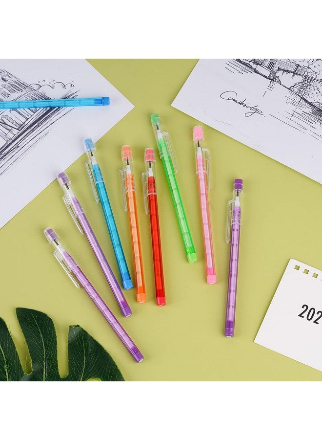 Kolewo4ever 36Pcs Hb Translucent Pencil Multipoint Pencil Multicolor Non- Sharpening Stackable Pencils Pop Up Plastic Pencil With Eraser Top For Kids, Students, Teachers, Office Staff - Image 5