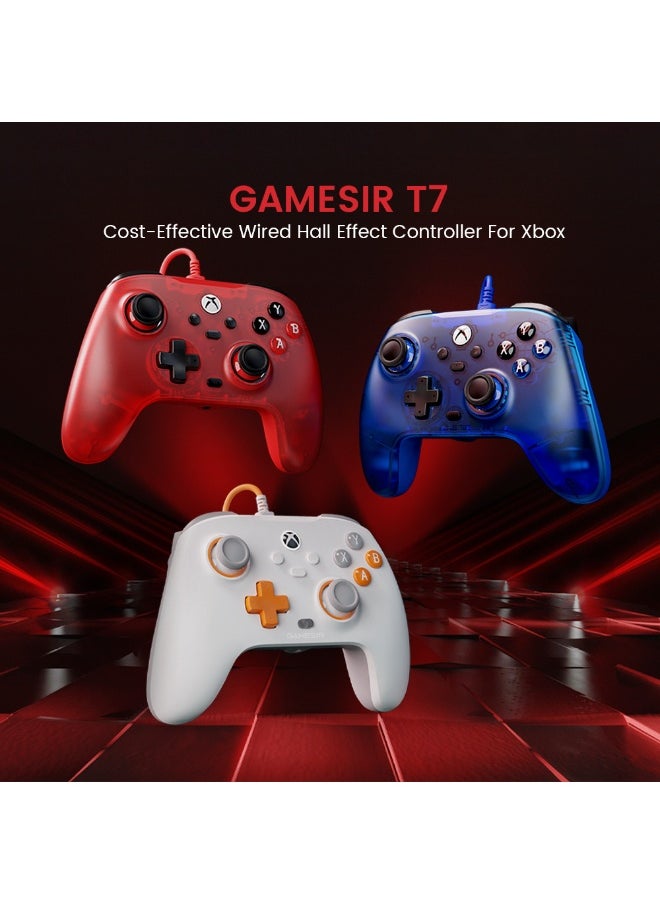 Professional Gamepad GameSir T7 Wired Game Controller with Hall Effect Joysticks, Plug and Play Gaming Gamepad for Xbox Series X|S, Xbox One, Windows 10/11 & Steam, 3.5mm Audio Jack Play Black Myth Wukong