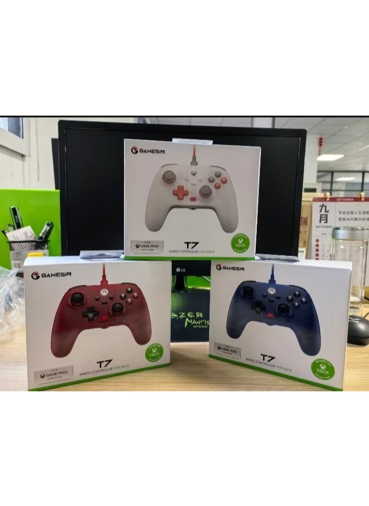 Professional Gamepad GameSir T7 Wired Game Controller with Hall Effect Joysticks, Plug and Play Gaming Gamepad for Xbox Series X|S, Xbox One, Windows 10/11 & Steam, 3.5mm Audio Jack Play Black Myth Wukong