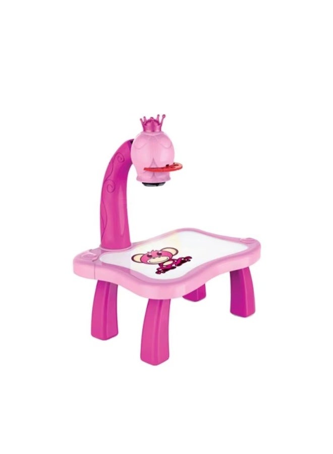 Kids Adjustable Art Drawing Projector Table with Rotating Design, 12 Colour Markers and 24 Projection Patterns - Image 4