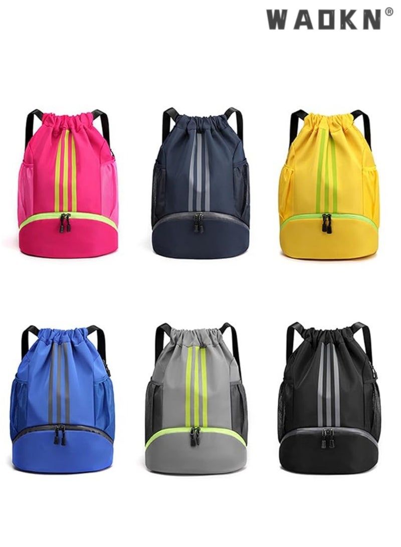 WAOKN Youth Soccer Bag, Boys Girls Soccer Backpack,Drawstring Basketball Bag,Waterproof Football & Volleyball Backpack, Sports Bag  - Image 2