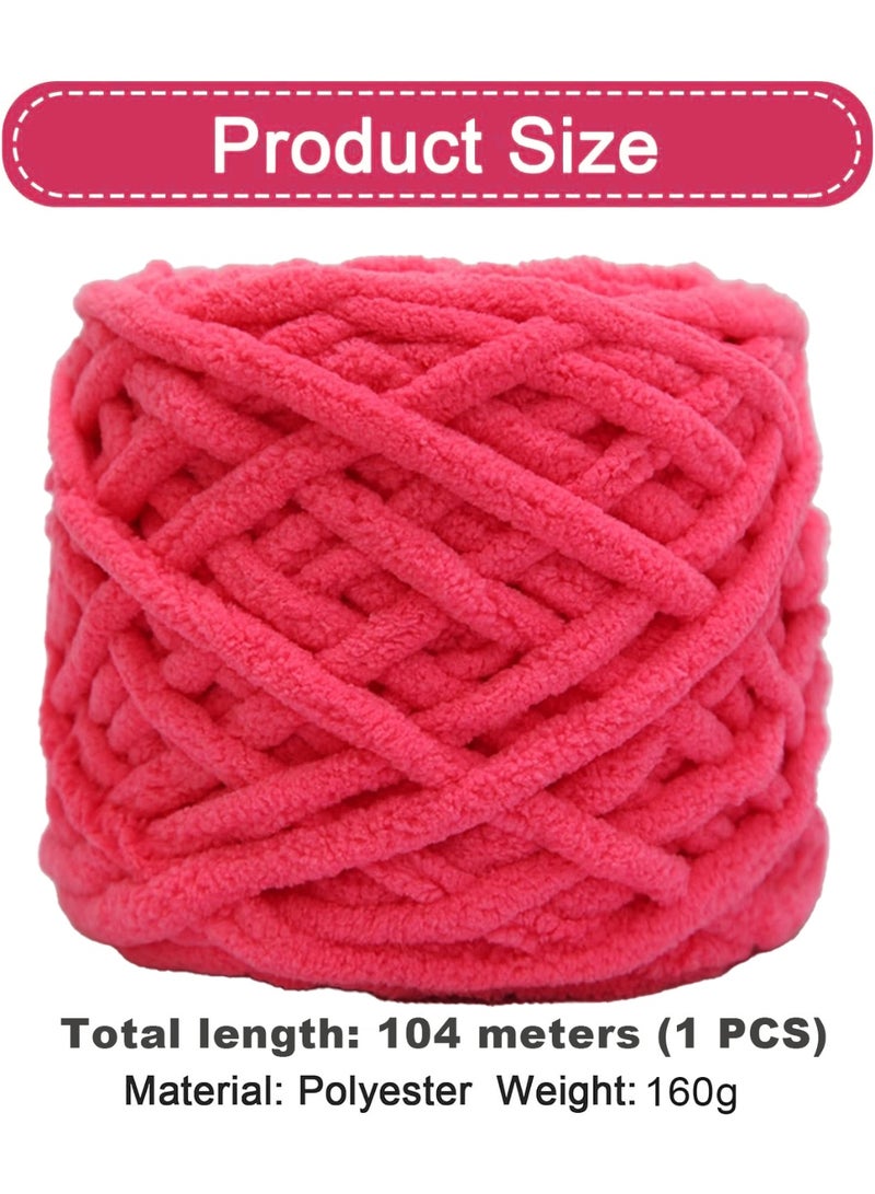 MileMelo 2-Piece Knitting Wool Yarn,Knitting Yarn Coarse Yarn for Crochet, Soft Chunky Yarn for Projects Making Plush Balls Handmade Bags Sweaters Shoes Hats Blankets Scarves Watermelon Red - Image 2