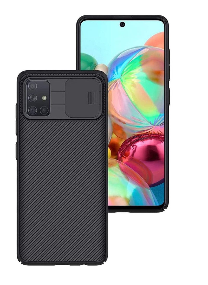 Y&D Case Cover for Samsung Galaxy A71 Camera Care Protection Slide Protect Lens Hybrid Heavy Duty Shockproof Defender Armor Black - Image 1