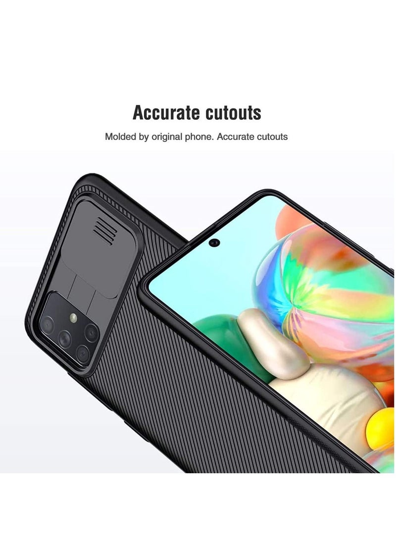 Y&D Case Cover for Samsung Galaxy A71 Camera Care Protection Slide Protect Lens Hybrid Heavy Duty Shockproof Defender Armor Black - Image 4
