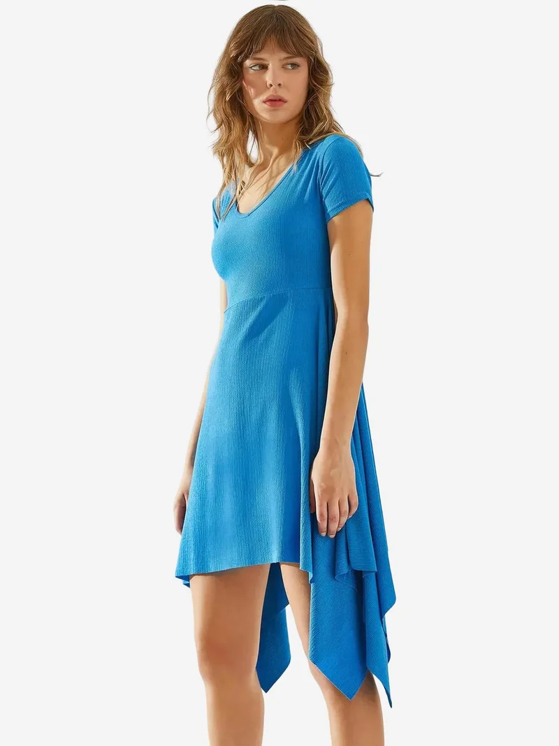 بيانكو لوتشي فستان قصير غير متماثل بياقة على شكل حرف  من لوكسي