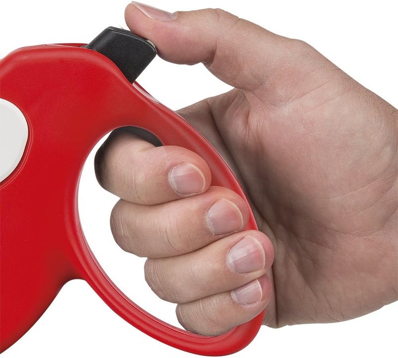Ferplast Retractable Dog Lead AMIGO TAPE M, Extending tape, 5 m, Max 25 kg, Red - Image 3