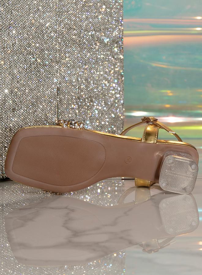 تايك تو صندل مزين بكعب عريض - Image 4