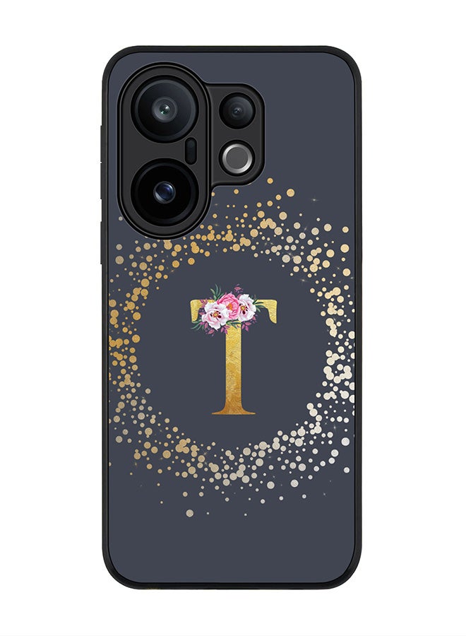 Stylizedd For vivo X200 FE / S30 Pro mini Case,Slim fit Camera Protection, Shockproof Thin Phone cover  - Custom Monogram Floral - T  (Grey )
