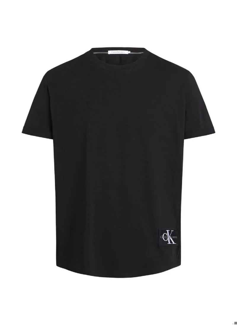 Calvin Klein Jeans Men's Badge Turn Up Sleeve T-shirt - Cotton, Black