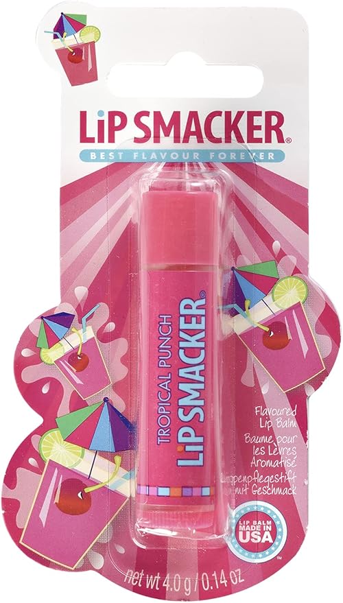 Lip Smacker Fruity Tropical Punch Sweet Gift for Friends and Lip Balms for Kids Tropical Punch Flavour Single Pack Kids Lip Balm