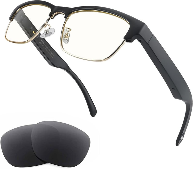 النظارات الذكية الصوتية بلوتوث - نظارات الضوء الأزرق للنساء والرجال، صوت الأذن المفتوحة مع ميكروفون ومكبرات الصوت، فلتر الضوء الأزرق وعدسات النظارات الشمسية المستقطبة - Image 1