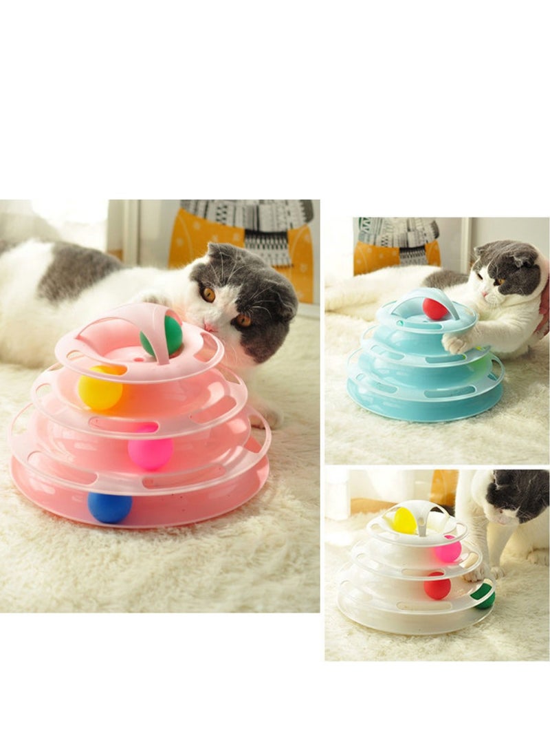 PL Tower Of Tracks  Cat Toy With Balls - Beige - Image 2