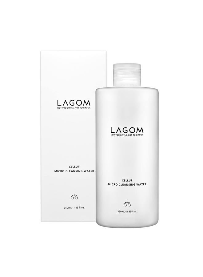 LAGOM Cellup Micro Cleansing Water Natural Micellar Fermented Face Wash with Chamomile Allatoin Moisturizing Herbal Facial Pore Cleanser Combination Oily Sensitive Dry All Skin 350ml 11.83oz - Image 1
