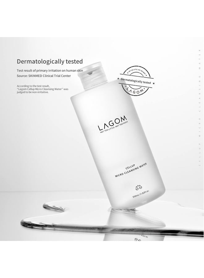 LAGOM Cellup Micro Cleansing Water Natural Micellar Fermented Face Wash with Chamomile Allatoin Moisturizing Herbal Facial Pore Cleanser Combination Oily Sensitive Dry All Skin 350ml 11.83oz - Image 2