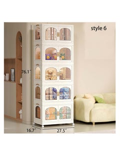 Golden 5-layer foldable storage box cabinet, storage cabinet with wheels, cube storage box, closet storage box, storage box with handle, foldable storage cabinet  - Image 2