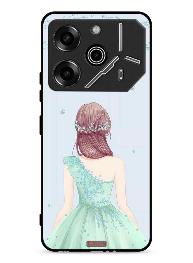 Tolwak Tecno Pova 6 Pro 5G Protective Case Cover Cute Girl In Floral Dress - Image 1