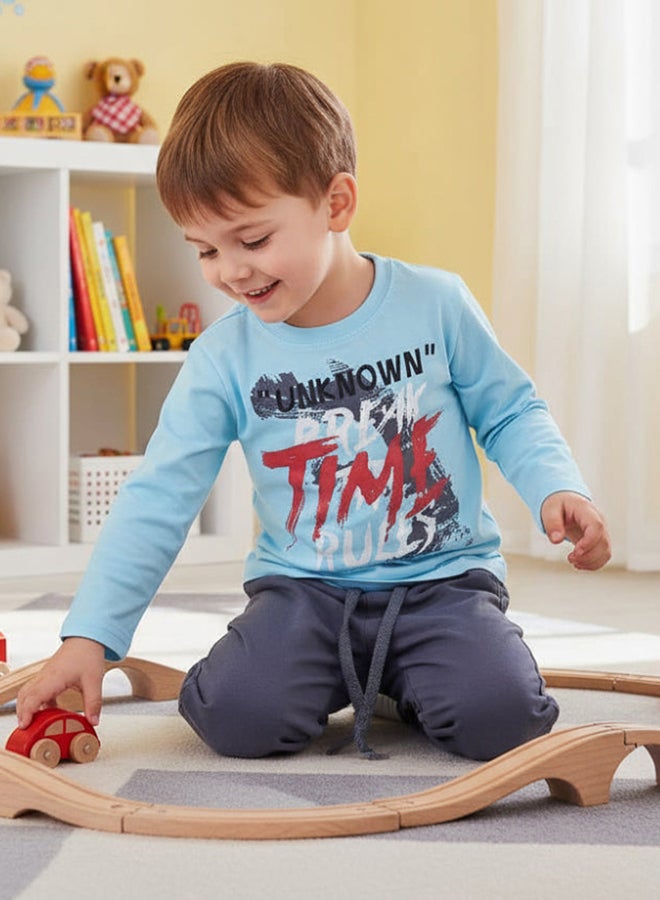 دريم طقم بيجامة أولادي قطن بتصميم "قوانين الاستراحة المجهولة" المرح - Image 2