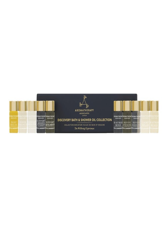 Aromatherapy Associates Essential Oil Blends – Luxury Shower and Body Oils for Dry Skin, Daily Aromatherapy Care for Men & Women, 10-Pack (0.10 fl oz Each) in Decorative Gift Box - Image 1