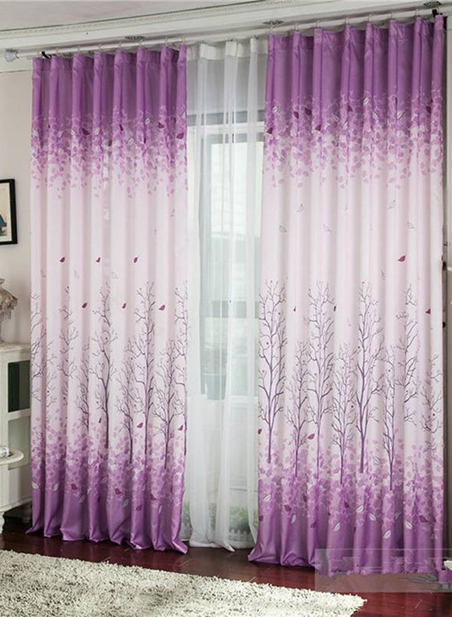 NIBEMINENT Copper Money Tree Blackout Curtain Purple 100x200centimeter - Image 1