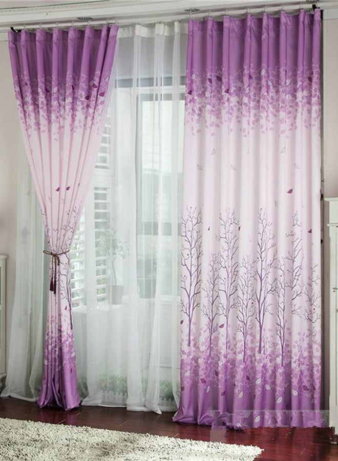 NIBEMINENT Copper Money Tree Blackout Curtain Purple 100x200centimeter - Image 2