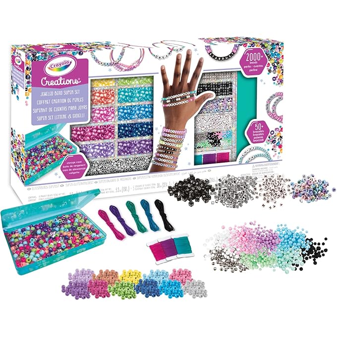 Crayola Creations, Super Set Letters and Beads, Creative Activity and Gift for Girls, from 8 Years, 04-2922