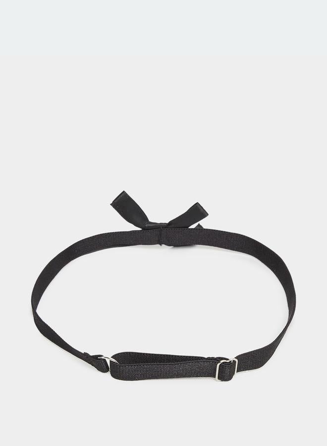 Styli Black Garter with Bow Detail - Image 3