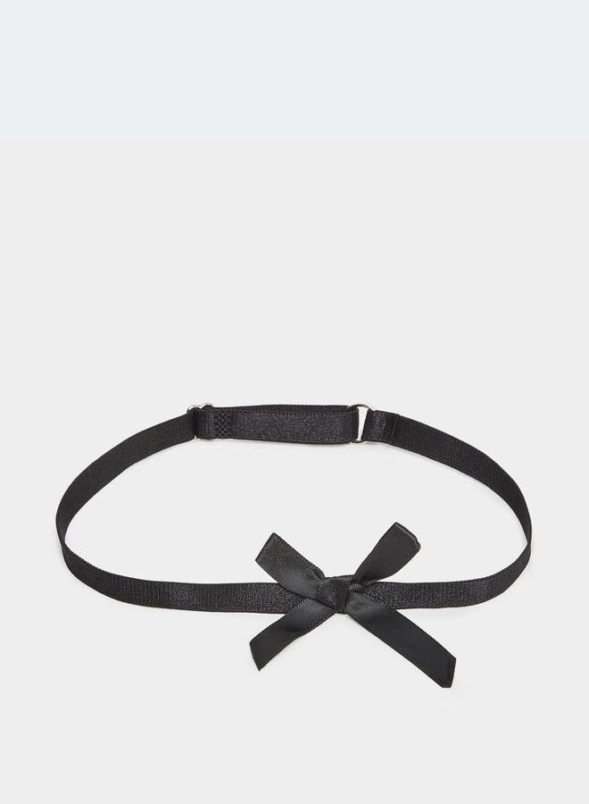 Styli Black Garter with Bow Detail - Image 1