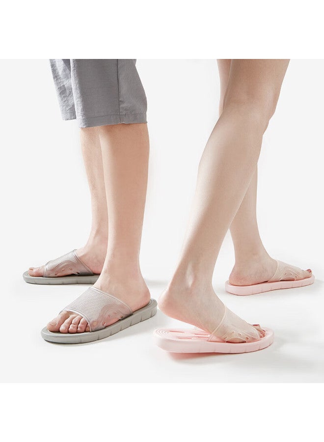 Hui Xun Huixun Bathroom Slippers Women Soft Elastic Quick-drying Water Leakage Slippers Home Bathroom Shower Candy Pink 37-38  - Image 1