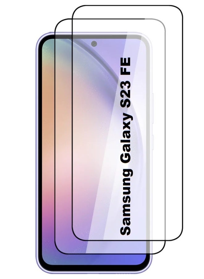DUSALA 2 Pack Glass for Samsung Galaxy S23 FE Full Glue Screen Protector Anti Fingerprint Shatter Proof Tempered Glass with HD clarity for Samsung Galaxy S23 FE - Image 1