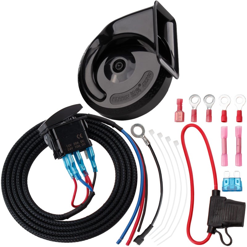 AOLIHAN طقم بوق عالمي من AOLIHAN مع مفتاح LED وم wires لعربة الجولف، ATV، بولاريس RZR، رينجر، جنرال، جانبي، كان-أم، سيارة النادي، تيركس 4، PRO XP - Image 1