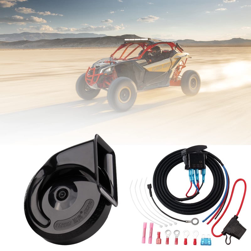 AOLIHAN طقم بوق عالمي من AOLIHAN مع مفتاح LED وم wires لعربة الجولف، ATV، بولاريس RZR، رينجر، جنرال، جانبي، كان-أم، سيارة النادي، تيركس 4، PRO XP - Image 2