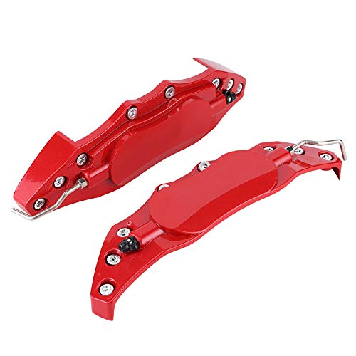 EVGATSAUTO Brake Caliper Covers, 2Pcs Aluminum Alloy Red Disc Brake Caliper Cover Car Universal Disc Brake Caliper Fake Covers Left amp Right Accessories Refit(M) - Image 1